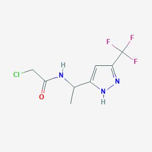 2-Chloro-N-[1-[3-(trifluoromethyl)-1H-pyrazol-5-yl]ethyl]acetamide