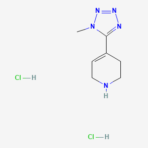 molecular formula C7H13Cl2N5 B2638645 4-(1-Methyltetrazol-5-yl)-1,2,3,6-tetrahydropyridine;dihydrochloride CAS No. 2408964-54-3