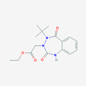 molecular formula C16H21N3O4 B2638649 ethyl 2-[4-(tert-butyl)-2,5-dioxo-1,2,4,5-tetrahydro-3H-1,3,4-benzotriazepin-3-yl]acetate CAS No. 866009-67-8