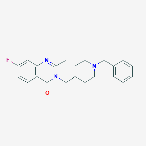 molecular formula C22H24FN3O B2638655 3-[(1-Benzylpiperidin-4-yl)methyl]-7-fluoro-2-methylquinazolin-4-one CAS No. 2415562-88-6