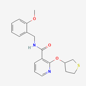 molecular formula C18H20N2O3S B2638659 N-(2-methoxybenzyl)-2-((tetrahydrothiophen-3-yl)oxy)nicotinamide CAS No. 1903634-10-5