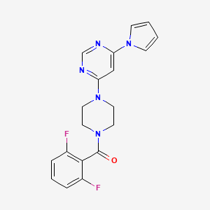 molecular formula C19H17F2N5O B2638669 (4-(6-(1H-吡咯-1-基)嘧啶-4-基)哌嗪-1-基)(2,6-二氟苯基)甲酮 CAS No. 1428355-65-0