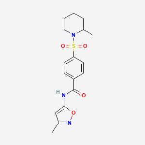 N-(3-methylisoxazol-5-yl)-4-((2-methylpiperidin-1-yl)sulfonyl)benzamide