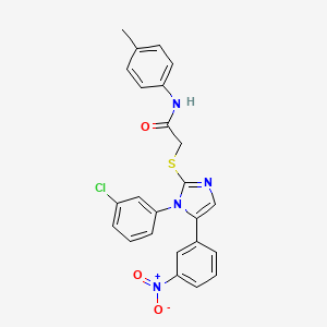 molecular formula C24H19ClN4O3S B2638680 2-((1-(3-chlorophenyl)-5-(3-nitrophenyl)-1H-imidazol-2-yl)thio)-N-(p-tolyl)acetamide CAS No. 1234972-16-7
