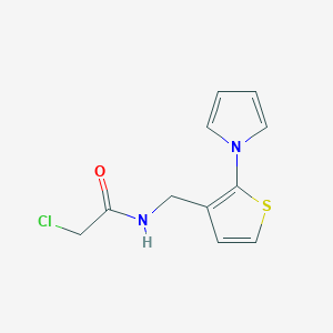 molecular formula C11H11ClN2OS B2638682 2-Chloro-N-[(2-pyrrol-1-ylthiophen-3-yl)methyl]acetamide CAS No. 2408964-96-3