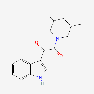 molecular formula C18H22N2O2 B2638686 1-(3,5-二甲基哌啶-1-基)-2-(2-甲基-1H-吲哚-3-基)乙烷-1,2-二酮 CAS No. 852368-49-1