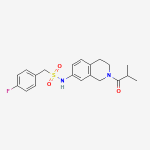molecular formula C20H23FN2O3S B2638687 1-(4-fluorophenyl)-N-(2-isobutyryl-1,2,3,4-tetrahydroisoquinolin-7-yl)methanesulfonamide CAS No. 955722-09-5