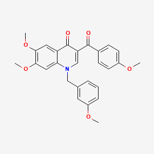 6,7-dimethoxy-3-(4-methoxybenzoyl)-1-[(3-methoxyphenyl)methyl]-1,4-dihydroquinolin-4-one