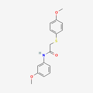 molecular formula C16H17NO3S B2638714 N-(3-甲氧基苯基)-2-((4-甲氧基苯基)硫代)乙酰胺 CAS No. 922974-48-9