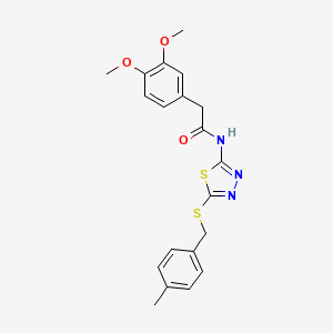 molecular formula C20H21N3O3S2 B2638725 2-(3,4-dimethoxyphenyl)-N-(5-((4-methylbenzyl)thio)-1,3,4-thiadiazol-2-yl)acetamide CAS No. 868973-41-5
