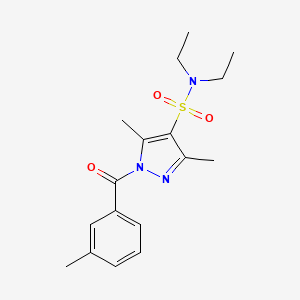 N,N-diethyl-3,5-dimethyl-1-(3-methylbenzoyl)-1H-pyrazole-4-sulfonamide