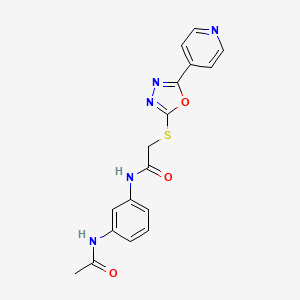 molecular formula C17H15N5O3S B2638743 N-(3-acetamidophenyl)-2-[(5-pyridin-4-yl-1,3,4-oxadiazol-2-yl)sulfanyl]acetamide CAS No. 899988-90-0