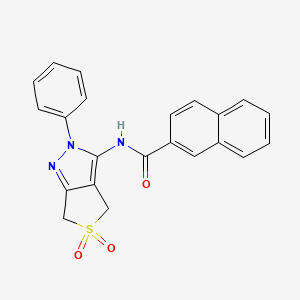 molecular formula C22H17N3O3S B2638744 N-(5,5-dioxido-2-phenyl-4,6-dihydro-2H-thieno[3,4-c]pyrazol-3-yl)-2-naphthamide CAS No. 681266-11-5