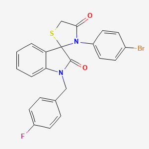 molecular formula C23H16BrFN2O2S B2638746 3'-(4-Bromophenyl)-1-[(4-fluorophenyl)methyl]-1,2-dihydrospiro[indole-3,2'-[1,3]thiazolidine]-2,4'-dione CAS No. 894570-34-4