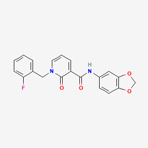 N-(benzo[d][1,3]dioxol-5-yl)-1-(2-fluorobenzyl)-2-oxo-1,2-dihydropyridine-3-carboxamide