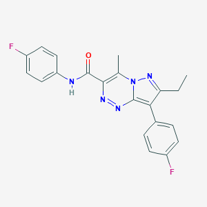 molecular formula C21H17F2N5O B263875 7-ethyl-N,8-bis(4-fluorophenyl)-4-methylpyrazolo[5,1-c][1,2,4]triazine-3-carboxamide 