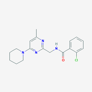 2-chloro-N-((4-methyl-6-(piperidin-1-yl)pyrimidin-2-yl)methyl)benzamide