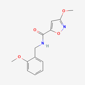 molecular formula C13H14N2O4 B2638759 3-methoxy-N-(2-methoxybenzyl)isoxazole-5-carboxamide CAS No. 1428378-56-6