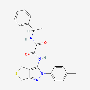 N1-(1-phenylethyl)-N2-(2-(p-tolyl)-4,6-dihydro-2H-thieno[3,4-c]pyrazol-3-yl)oxalamide