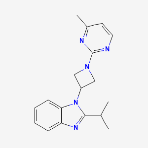 molecular formula C18H21N5 B2638766 1-[1-(4-Methylpyrimidin-2-yl)azetidin-3-yl]-2-propan-2-ylbenzimidazole CAS No. 2415582-89-5