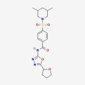 4-((3,5-dimethylpiperidin-1-yl)sulfonyl)-N-(5-(tetrahydrofuran-2-yl)-1,3,4-oxadiazol-2-yl)benzamide