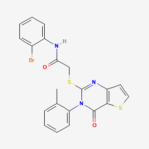 molecular formula C21H16BrN3O2S2 B2638768 N-(2-bromophenyl)-2-{[3-(2-methylphenyl)-4-oxo-3,4-dihydrothieno[3,2-d]pyrimidin-2-yl]sulfanyl}acetamide CAS No. 1291859-44-3