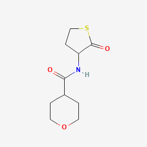 molecular formula C10H15NO3S B2638773 N-(2-oxotetrahydrothiophen-3-yl)tetrahydro-2H-pyran-4-carboxamide CAS No. 2320853-92-5