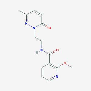 molecular formula C14H16N4O3 B2638776 2-甲氧基-N-(2-(3-甲基-6-氧代嘧啶-1(6H)-基)乙基)烟酰胺 CAS No. 1286703-55-6