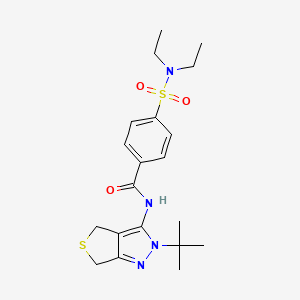 molecular formula C20H28N4O3S2 B2638777 N-(2-(tert-butyl)-4,6-dihydro-2H-thieno[3,4-c]pyrazol-3-yl)-4-(N,N-diethylsulfamoyl)benzamide CAS No. 361168-93-6