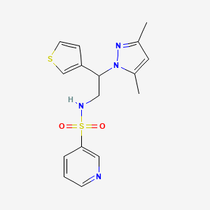 molecular formula C16H18N4O2S2 B2638783 N-[2-(3,5-dimethyl-1H-pyrazol-1-yl)-2-(thiophen-3-yl)ethyl]pyridine-3-sulfonamide CAS No. 2097888-50-9