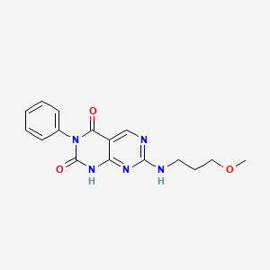 molecular formula C16H17N5O3 B2638787 7-[(3-methoxypropyl)amino]-3-phenylpyrimido[4,5-d]pyrimidine-2,4(1H,3H)-dione CAS No. 1396809-49-6