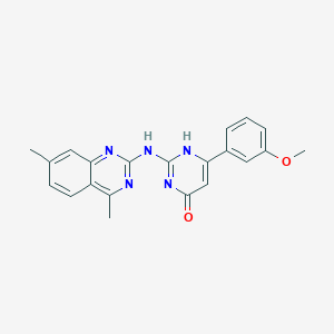 molecular formula C21H19N5O2 B263879 2-[(4,7-dimethylquinazolin-2-yl)amino]-6-(3-methoxyphenyl)-1H-pyrimidin-4-one 