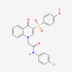 molecular formula C24H19ClN2O5S B2638790 N-(4-氯苯基)-2-[3-(4-甲氧基苯基)磺酰基-4-氧代喹啉-1-基]乙酰胺 CAS No. 866813-47-0