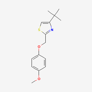 molecular formula C15H19NO2S B2638795 4-(Tert-butyl)-2-[(4-methoxyphenoxy)methyl]-1,3-thiazole CAS No. 680215-76-3