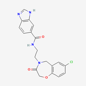 molecular formula C19H17ClN4O3 B2638799 N-(2-(7-氯-3-氧代-2,3-二氢苯并[f][1,4]恶杂环-4(5H)-基)乙基)-1H-苯并[d]咪唑-5-甲酰胺 CAS No. 1903165-61-6