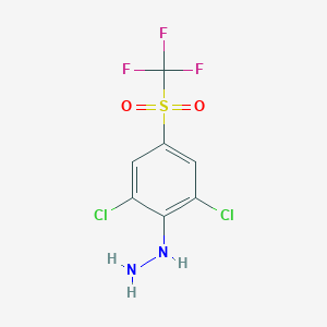 molecular formula C7H5Cl2F3N2O2S B026388 2,6-Dichloro-4-(trifluoromethylsulfonyl)phenylhydrazine CAS No. 104614-74-6