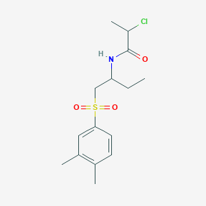molecular formula C15H22ClNO3S B2638801 2-Chloro-N-[1-(3,4-dimethylphenyl)sulfonylbutan-2-yl]propanamide CAS No. 2411263-37-9