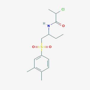 molecular formula C15H22ClNO3S B2638801 2-氯-N-[1-(3,4-二甲苯基)磺酰基丁-2-基]丙酰胺 CAS No. 2411263-37-9