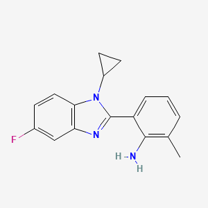molecular formula C17H16FN3 B2638803 6-(1-cyclopropyl-5-fluoro-2,3-dihydro-1H-1,3-benzodiazol-2-ylidene)-2-methylcyclohexa-2,4-dien-1-imine CAS No. 1355936-44-5