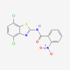 molecular formula C14H7Cl2N3O3S B2638809 N-(4,7-dichloro-1,3-benzothiazol-2-yl)-2-nitrobenzamide CAS No. 912770-07-1