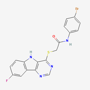 N-(4-bromophenyl)-2-({8-fluoro-5H-pyrimido[5,4-b]indol-4-yl}sulfanyl)acetamide