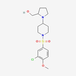 molecular formula C17H25ClN2O4S B2638813 (1-(1-((3-Chloro-4-methoxyphenyl)sulfonyl)piperidin-4-yl)pyrrolidin-2-yl)methanol CAS No. 1448033-22-4