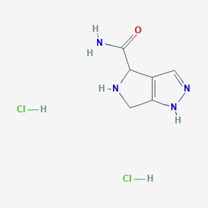 molecular formula C6H10Cl2N4O B2638814 2,4,5,6-Tetrahydropyrrolo[3,4-c]pyrazole-4-carboxamide dihydrochloride CAS No. 2225142-27-6