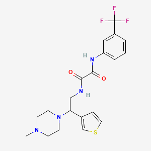 molecular formula C20H23F3N4O2S B2638821 N1-(2-(4-methylpiperazin-1-yl)-2-(thiophen-3-yl)ethyl)-N2-(3-(trifluoromethyl)phenyl)oxalamide CAS No. 946303-00-0