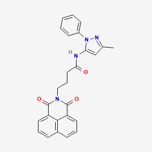 molecular formula C26H22N4O3 B2638823 4-(1,3-二氧代-1H-苯并[de]异喹啉-2(3H)-基)-N-(3-甲基-1-苯基-1H-吡唑-5-基)丁酰胺 CAS No. 956791-34-7