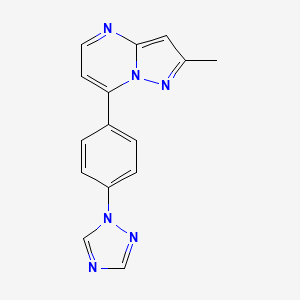 2-methyl-7-[4-(1H-1,2,4-triazol-1-yl)phenyl]pyrazolo[1,5-a]pyrimidine