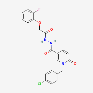 molecular formula C21H17ClFN3O4 B2638827 1-(4-chlorobenzyl)-N'-(2-(2-fluorophenoxy)acetyl)-6-oxo-1,6-dihydropyridine-3-carbohydrazide CAS No. 1105213-41-9