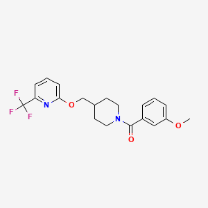 molecular formula C20H21F3N2O3 B2638828 (3-Methoxyphenyl)-[4-[[6-(trifluoromethyl)pyridin-2-yl]oxymethyl]piperidin-1-yl]methanone CAS No. 2310122-73-5