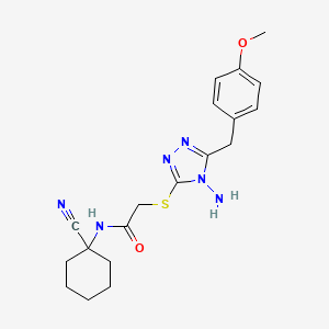 molecular formula C19H24N6O2S B2638830 2-[[4-amino-5-[(4-methoxyphenyl)methyl]-1,2,4-triazol-3-yl]sulfanyl]-N-(1-cyanocyclohexyl)acetamide CAS No. 877158-47-9