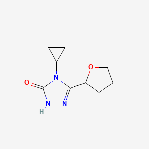 molecular formula C9H13N3O2 B2638832 4-cyclopropyl-3-(oxolan-2-yl)-4,5-dihydro-1H-1,2,4-triazol-5-one CAS No. 2200425-33-6